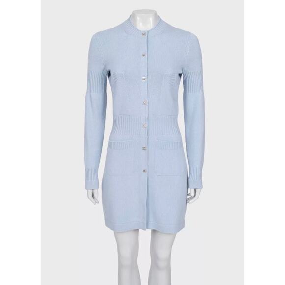 Chanel Light Blue Cashmere Dress - Size S
